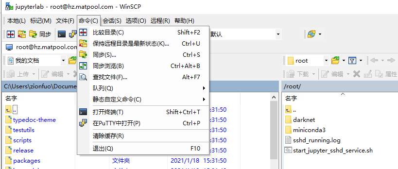 WinSCP 同步